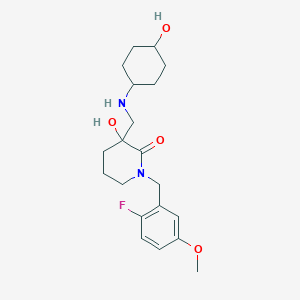 1-(2-fluoro-5-methoxybenzyl)-3-hydroxy-3-{[(trans-4-hydroxycyclohexyl)amino]methyl}piperidin-2-one