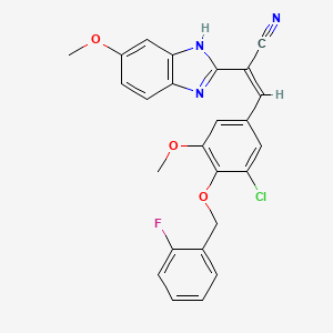 3-{3-chloro-4-[(2-fluorobenzyl)oxy]-5-methoxyphenyl}-2-(5-methoxy-1H-benzimidazol-2-yl)acrylonitrile