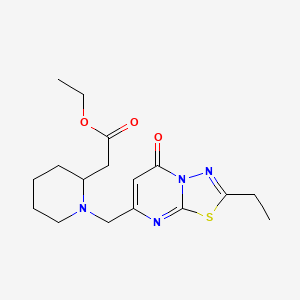 molecular formula C17H24N4O3S B5489270 ethyl {1-[(2-ethyl-5-oxo-5H-[1,3,4]thiadiazolo[3,2-a]pyrimidin-7-yl)methyl]-2-piperidinyl}acetate 
