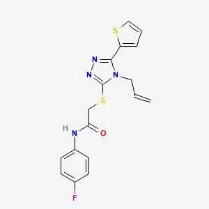 molecular formula C17H15FN4OS2 B5489278 2-{[4-allyl-5-(2-thienyl)-4H-1,2,4-triazol-3-yl]thio}-N-(4-fluorophenyl)acetamide 