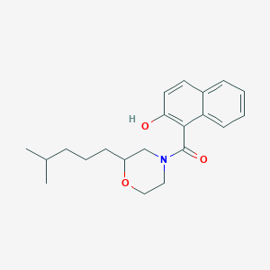 molecular formula C21H27NO3 B5489287 1-{[2-(4-methylpentyl)-4-morpholinyl]carbonyl}-2-naphthol 