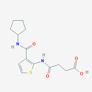 molecular formula C14H18N2O4S B5489293 4-({3-[(cyclopentylamino)carbonyl]-2-thienyl}amino)-4-oxobutanoic acid CAS No. 883545-13-9