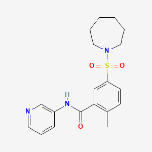 molecular formula C19H23N3O3S B5489304 5-(1-azepanylsulfonyl)-2-methyl-N-3-pyridinylbenzamide 