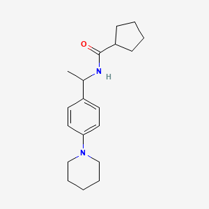 molecular formula C19H28N2O B5489312 N-{1-[4-(1-piperidinyl)phenyl]ethyl}cyclopentanecarboxamide 