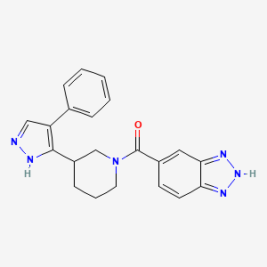 molecular formula C21H20N6O B5489314 5-{[3-(4-phenyl-1H-pyrazol-5-yl)piperidin-1-yl]carbonyl}-1H-1,2,3-benzotriazole 