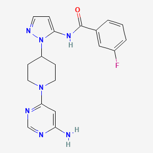 molecular formula C19H20FN7O B5489327 N-{1-[1-(6-aminopyrimidin-4-yl)piperidin-4-yl]-1H-pyrazol-5-yl}-3-fluorobenzamide 