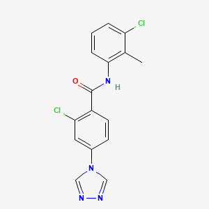molecular formula C16H12Cl2N4O B5489334 2-chloro-N-(3-chloro-2-methylphenyl)-4-(4H-1,2,4-triazol-4-yl)benzamide 