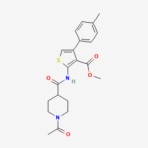 molecular formula C21H24N2O4S B5489348 methyl 2-{[(1-acetyl-4-piperidinyl)carbonyl]amino}-4-(4-methylphenyl)-3-thiophenecarboxylate 