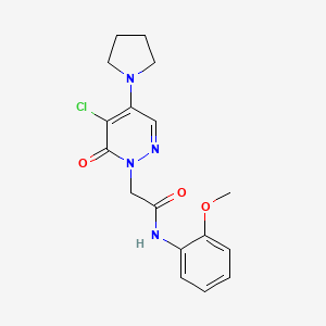 molecular formula C17H19ClN4O3 B5489354 2-[5-chloro-6-oxo-4-(1-pyrrolidinyl)-1(6H)-pyridazinyl]-N-(2-methoxyphenyl)acetamide 