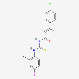 molecular formula C17H14ClIN2OS B5489363 3-(4-chlorophenyl)-N-{[(4-iodo-2-methylphenyl)amino]carbonothioyl}acrylamide 