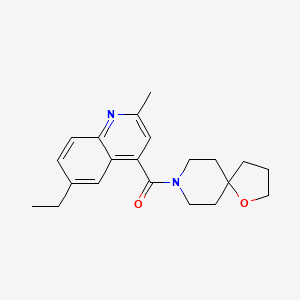 molecular formula C21H26N2O2 B5489378 6-ethyl-2-methyl-4-(1-oxa-8-azaspiro[4.5]dec-8-ylcarbonyl)quinoline 