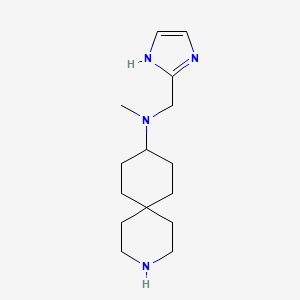 molecular formula C15H26N4 B5489383 N-(1H-imidazol-2-ylmethyl)-N-methyl-3-azaspiro[5.5]undecan-9-amine 