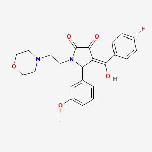 molecular formula C24H25FN2O5 B5489391 4-(4-fluorobenzoyl)-3-hydroxy-5-(3-methoxyphenyl)-1-[2-(4-morpholinyl)ethyl]-1,5-dihydro-2H-pyrrol-2-one 