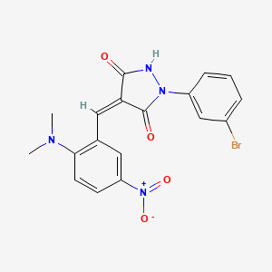 molecular formula C18H15BrN4O4 B5489393 1-(3-bromophenyl)-4-[2-(dimethylamino)-5-nitrobenzylidene]-3,5-pyrazolidinedione 