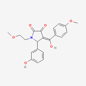 molecular formula C21H21NO6 B5489405 3-hydroxy-5-(3-hydroxyphenyl)-4-(4-methoxybenzoyl)-1-(2-methoxyethyl)-1,5-dihydro-2H-pyrrol-2-one 