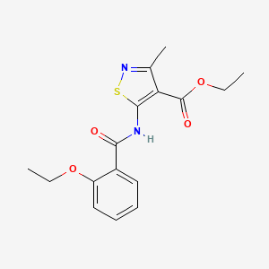 molecular formula C16H18N2O4S B5489407 ethyl 5-[(2-ethoxybenzoyl)amino]-3-methyl-4-isothiazolecarboxylate 