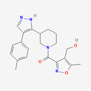 molecular formula C21H24N4O3 B5489420 [5-methyl-3-({3-[4-(4-methylphenyl)-1H-pyrazol-5-yl]piperidin-1-yl}carbonyl)isoxazol-4-yl]methanol 