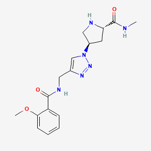 molecular formula C17H22N6O3 B5489422 (4R)-4-(4-{[(2-methoxybenzoyl)amino]methyl}-1H-1,2,3-triazol-1-yl)-N-methyl-L-prolinamide hydrochloride 