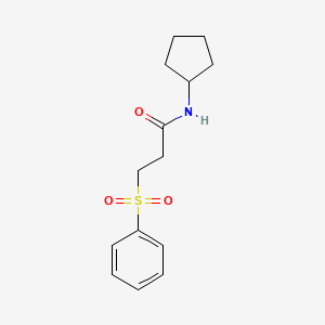 molecular formula C14H19NO3S B5489429 N-cyclopentyl-3-(phenylsulfonyl)propanamide 