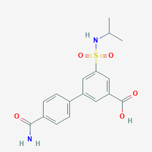 molecular formula C17H18N2O5S B5489460 4'-(aminocarbonyl)-5-[(isopropylamino)sulfonyl]biphenyl-3-carboxylic acid 
