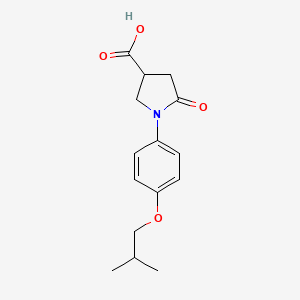 molecular formula C15H19NO4 B5489493 1-(4-isobutoxyphenyl)-5-oxo-3-pyrrolidinecarboxylic acid 