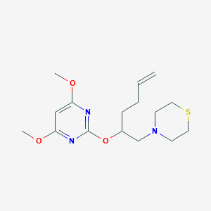 molecular formula C16H25N3O3S B5489511 4-({(2R,5S)-5-[(4,6-dimethoxypyrimidin-2-yl)methyl]tetrahydrofuran-2-yl}methyl)thiomorpholine 