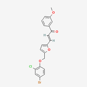 molecular formula C21H16BrClO4 B5489512 3-{5-[(4-bromo-2-chlorophenoxy)methyl]-2-furyl}-1-(3-methoxyphenyl)-2-propen-1-one 