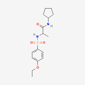 molecular formula C16H24N2O4S B5489518 N~1~-cyclopentyl-N~2~-[(4-ethoxyphenyl)sulfonyl]alaninamide 