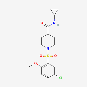 molecular formula C16H21ClN2O4S B5489543 1-[(5-chloro-2-methoxyphenyl)sulfonyl]-N-cyclopropyl-4-piperidinecarboxamide 