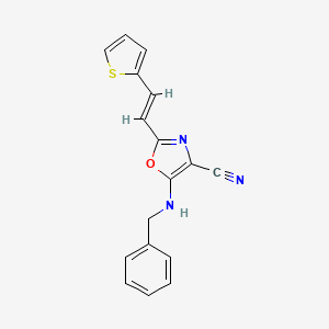 molecular formula C17H13N3OS B5489561 5-(benzylamino)-2-[2-(2-thienyl)vinyl]-1,3-oxazole-4-carbonitrile 