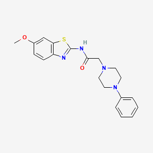 molecular formula C20H22N4O2S B5489575 N-(6-methoxy-1,3-benzothiazol-2-yl)-2-(4-phenyl-1-piperazinyl)acetamide 