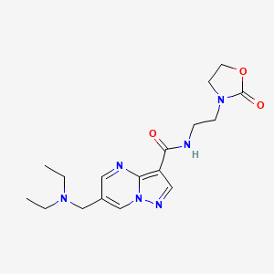 molecular formula C17H24N6O3 B5489610 6-[(diethylamino)methyl]-N-[2-(2-oxo-1,3-oxazolidin-3-yl)ethyl]pyrazolo[1,5-a]pyrimidine-3-carboxamide 
