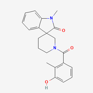 molecular formula C21H22N2O3 B5489616 1'-(3-hydroxy-2-methylbenzoyl)-1-methylspiro[indole-3,3'-piperidin]-2(1H)-one 
