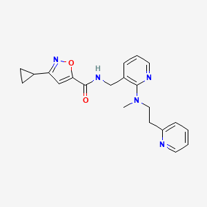 molecular formula C21H23N5O2 B5489624 3-cyclopropyl-N-({2-[methyl(2-pyridin-2-ylethyl)amino]pyridin-3-yl}methyl)isoxazole-5-carboxamide 