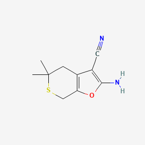molecular formula C10H12N2OS B5489637 2-amino-5,5-dimethyl-4,7-dihydro-5H-thiopyrano[3,4-b]furan-3-carbonitrile 