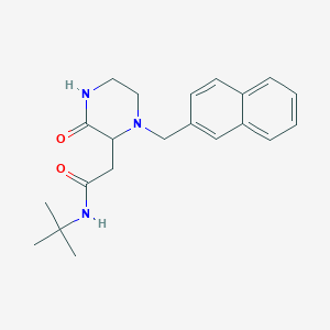 molecular formula C21H27N3O2 B5489652 N-(tert-butyl)-2-[1-(2-naphthylmethyl)-3-oxo-2-piperazinyl]acetamide 