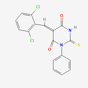 molecular formula C17H10Cl2N2O2S B5489656 5-(2,6-dichlorobenzylidene)-1-phenyl-2-thioxodihydro-4,6(1H,5H)-pyrimidinedione 