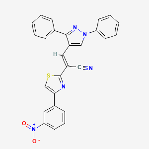 3-(1,3-diphenyl-1H-pyrazol-4-yl)-2-[4-(3-nitrophenyl)-1,3-thiazol-2-yl]acrylonitrile