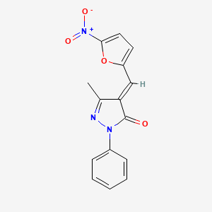 molecular formula C15H11N3O4 B5489692 5-methyl-4-[(5-nitro-2-furyl)methylene]-2-phenyl-2,4-dihydro-3H-pyrazol-3-one 