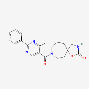 molecular formula C20H22N4O3 B5489712 8-[(4-methyl-2-phenyl-5-pyrimidinyl)carbonyl]-1-oxa-3,8-diazaspiro[4.6]undecan-2-one 