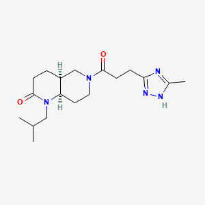 molecular formula C18H29N5O2 B5489724 (4aS*,8aR*)-1-isobutyl-6-[3-(5-methyl-1H-1,2,4-triazol-3-yl)propanoyl]octahydro-1,6-naphthyridin-2(1H)-one 