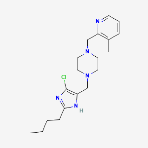 molecular formula C19H28ClN5 B5489735 1-[(2-butyl-5-chloro-1H-imidazol-4-yl)methyl]-4-[(3-methyl-2-pyridinyl)methyl]piperazine 