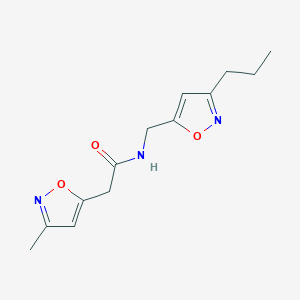 molecular formula C13H17N3O3 B5489746 2-(3-methylisoxazol-5-yl)-N-[(3-propylisoxazol-5-yl)methyl]acetamide 