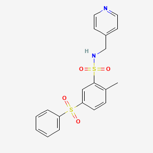 molecular formula C19H18N2O4S2 B5489747 2-methyl-5-(phenylsulfonyl)-N-(4-pyridinylmethyl)benzenesulfonamide 