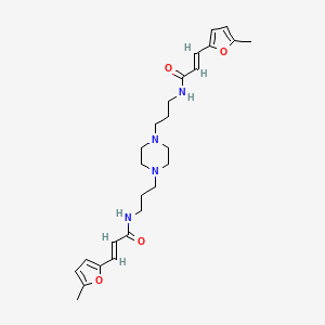 molecular formula C26H36N4O4 B5489804 N,N'-(1,4-piperazinediyldi-3,1-propanediyl)bis[3-(5-methyl-2-furyl)acrylamide] 