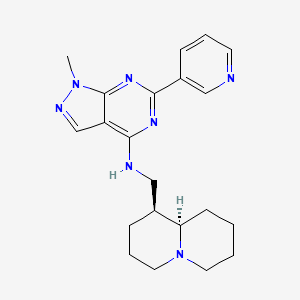 molecular formula C21H27N7 B5489820 1-methyl-N-[(1S,9aR)-octahydro-2H-quinolizin-1-ylmethyl]-6-(3-pyridinyl)-1H-pyrazolo[3,4-d]pyrimidin-4-amine 
