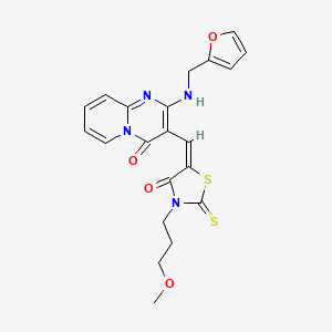 molecular formula C21H20N4O4S2 B5489827 2-[(2-furylmethyl)amino]-3-{[3-(3-methoxypropyl)-4-oxo-2-thioxo-1,3-thiazolidin-5-ylidene]methyl}-4H-pyrido[1,2-a]pyrimidin-4-one 