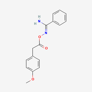 molecular formula C16H16N2O3 B5489850 N'-{[2-(4-methoxyphenyl)acetyl]oxy}benzenecarboximidamide 