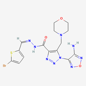 molecular formula C15H16BrN9O3S B5489877 1-(4-amino-1,2,5-oxadiazol-3-yl)-N'-[(5-bromo-2-thienyl)methylene]-5-(morpholin-4-ylmethyl)-1H-1,2,3-triazole-4-carbohydrazide 