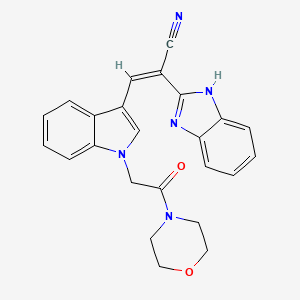 molecular formula C24H21N5O2 B5489879 2-(1H-benzimidazol-2-yl)-3-{1-[2-(4-morpholinyl)-2-oxoethyl]-1H-indol-3-yl}acrylonitrile 